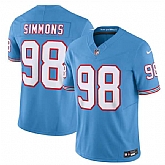 Men's Tennessee Titans #98 Jeffery Simmons Light Blue 2023 F.U.S.E. Vapor Limited Throwback Stitched Football Jersey,baseball caps,new era cap wholesale,wholesale hats